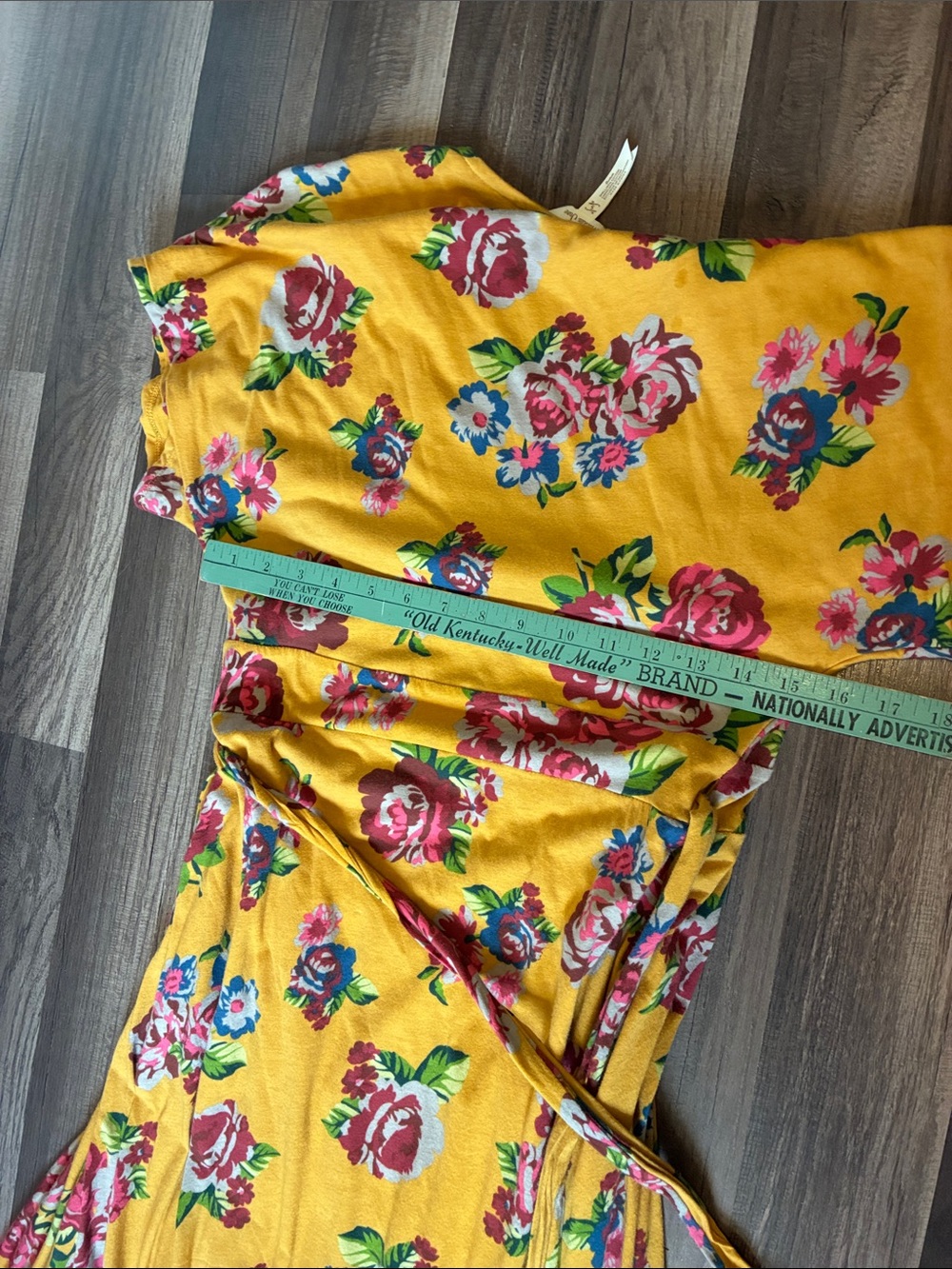 Matilda Jane 100% Cotton Mustard Yellow Floral Print Wrap Maxi Dress- Size S/M - Picture 6 of 11